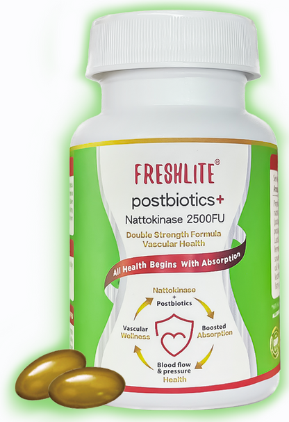 CARDIOVASCULAR SUPPORT - 2500FU Nattokinase & Postbiotics: Natural, Effective Relief from Blood Pressure, Cholesterol & Clot - JNKA Certified