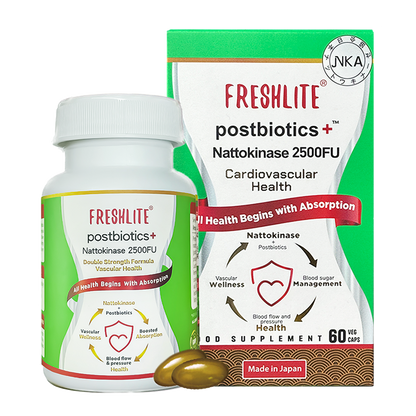 CARDIOVASCULAR SUPPORT - 2500FU Nattokinase & Postbiotics: Natural, Effective Relief from Blood Pressure, Cholesterol & Clot - JNKA Certified