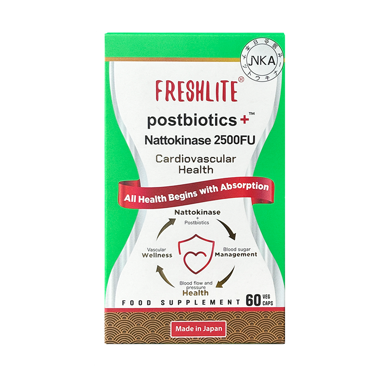 CARDIOVASCULAR SUPPORT - 2500FU Nattokinase & Postbiotics: Natural, Effective Relief from Blood Pressure, Cholesterol & Clot - JNKA Certified