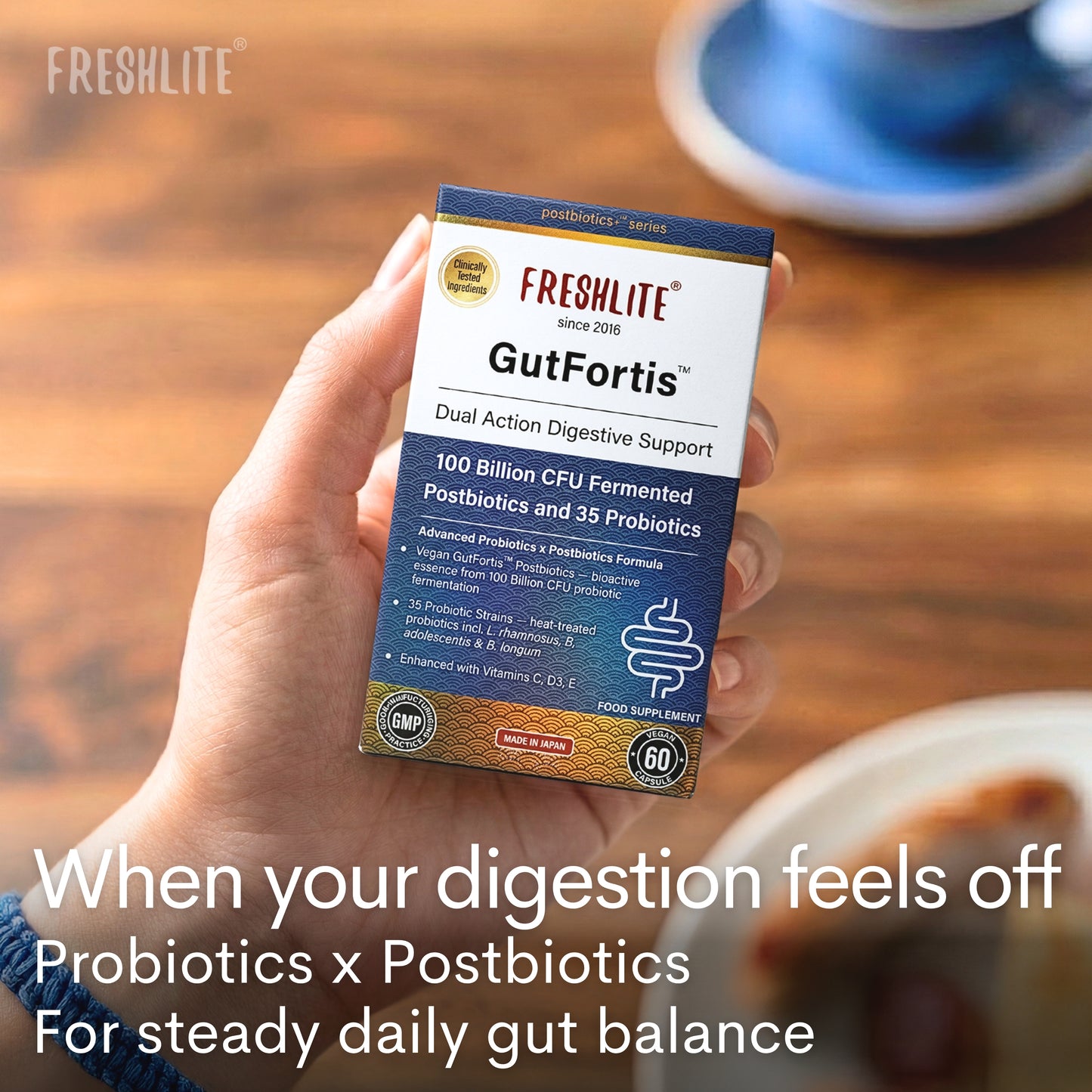 GutFortis™ for Gut & Digestive Health - Travel Blister Pack, 10-Day Supply - via Gut-Digestion Axis