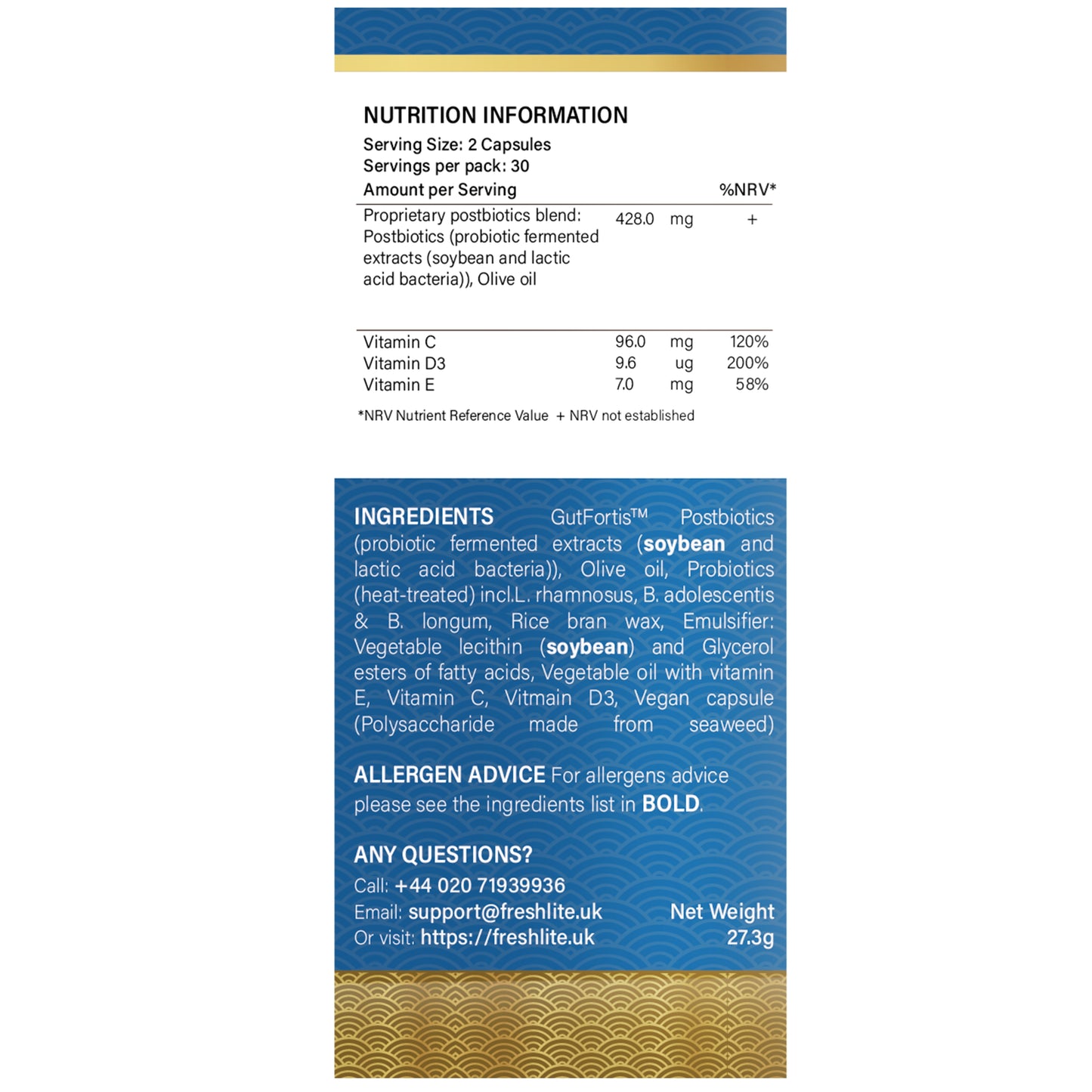 GutFortis™ | 100 Billion CFU Fermented Postbiotics & 35 Probiotics
