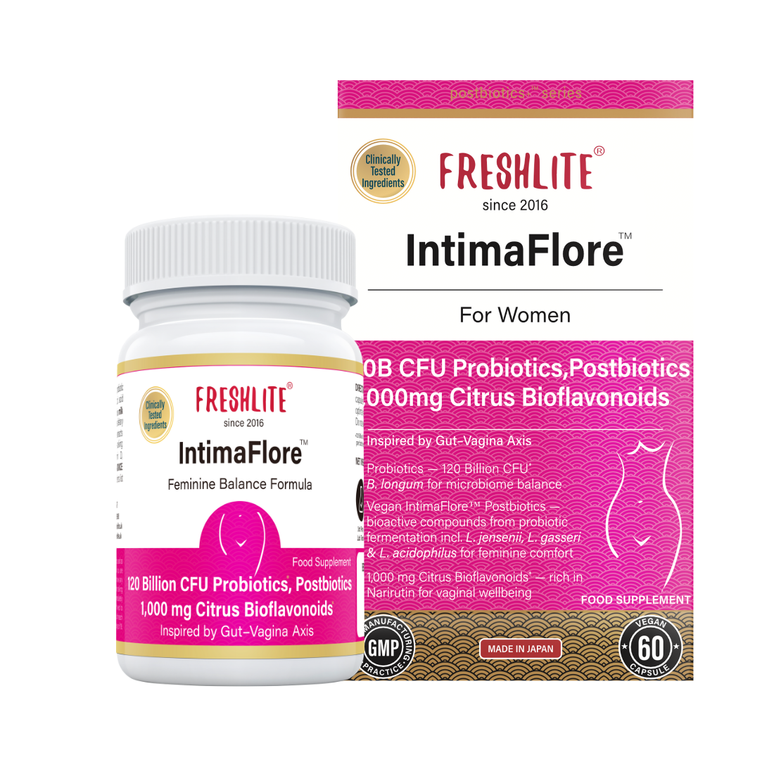 IntimaFlore™ | 120 Billion CFU Probiotics, Postbiotics & 1000 mg Citrus Bioflavonoids