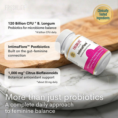 IntimaFlore™ | 120 Billion CFU Probiotics, Postbiotics & 1000 mg Citrus Bioflavonoids