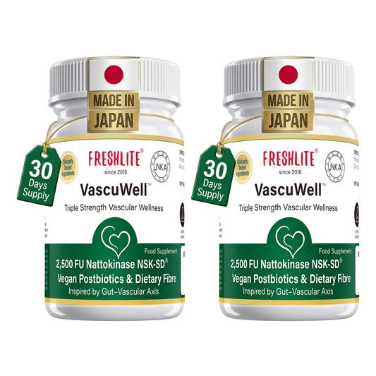 VascuWell ™ | High Strengh 2500FU Nattokinase NSK-SD®, 60-Day Supply, 2 Packs